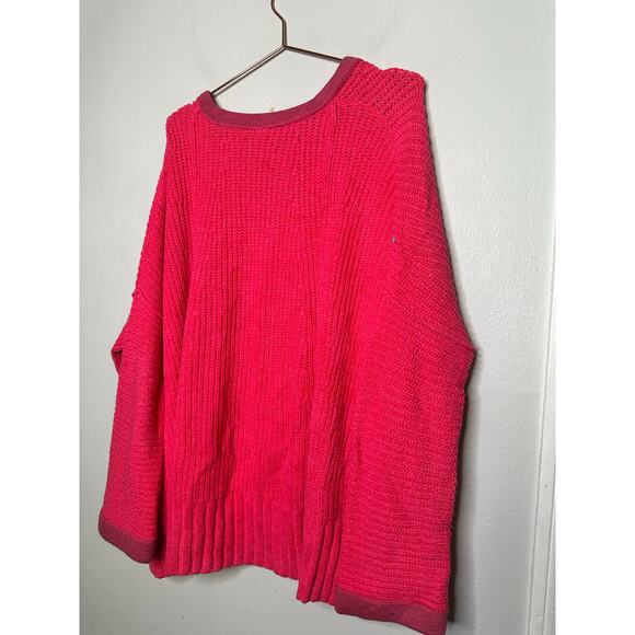 FREE PEOPLE Pink Take Me Over V-Neck Long Sleeve Oversized Sweater Size XXS - Picture 3 of 9
